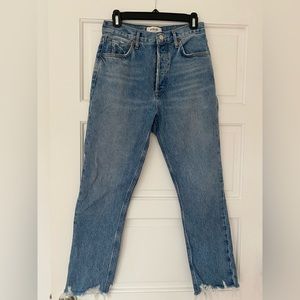 AGOLDE riley high rise straight crop jeans